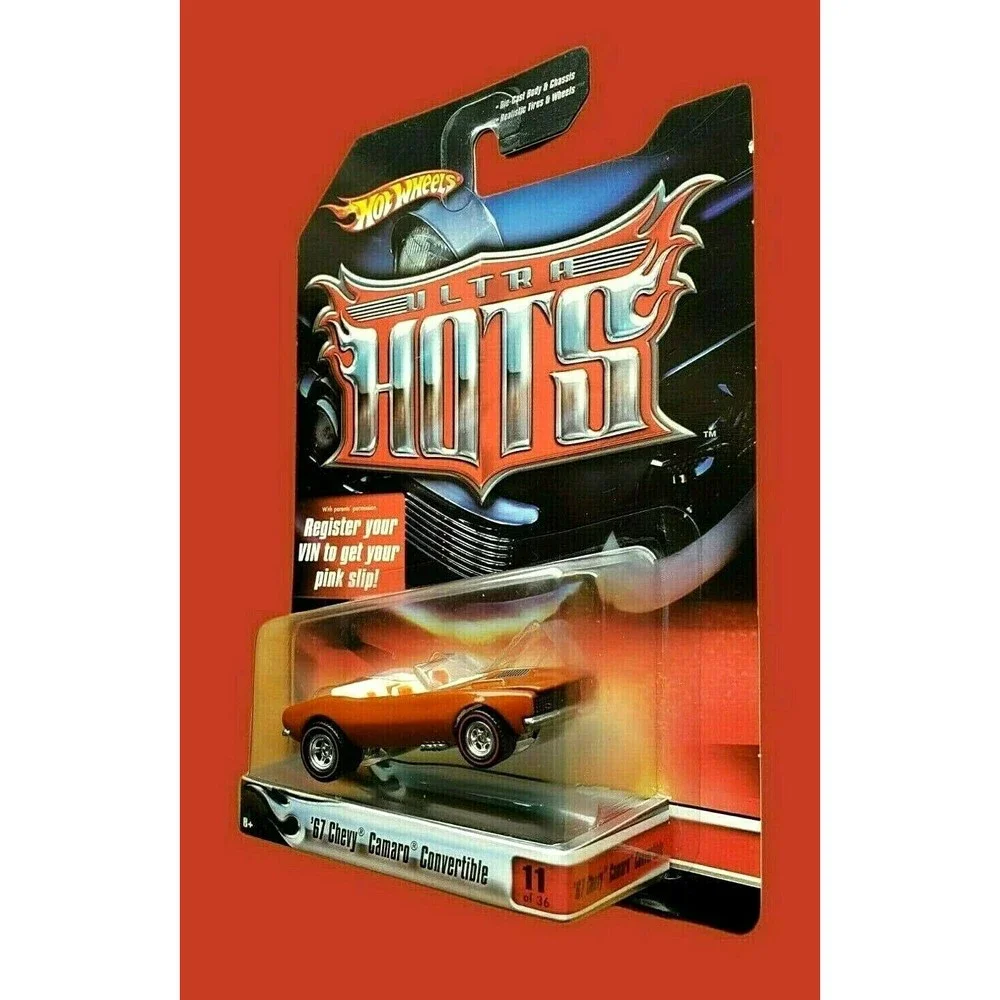 2006 Hot Wheels Ultra Hots '67 Chevy Camaro Convertible W/ Real Riders Orange